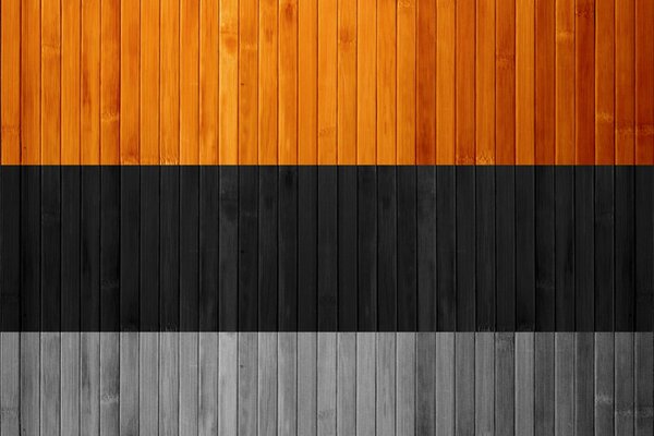 Tricolor of brown, black and gray boards