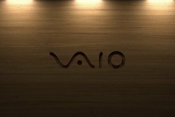 Vaio-Logo aus Holz strukturiert