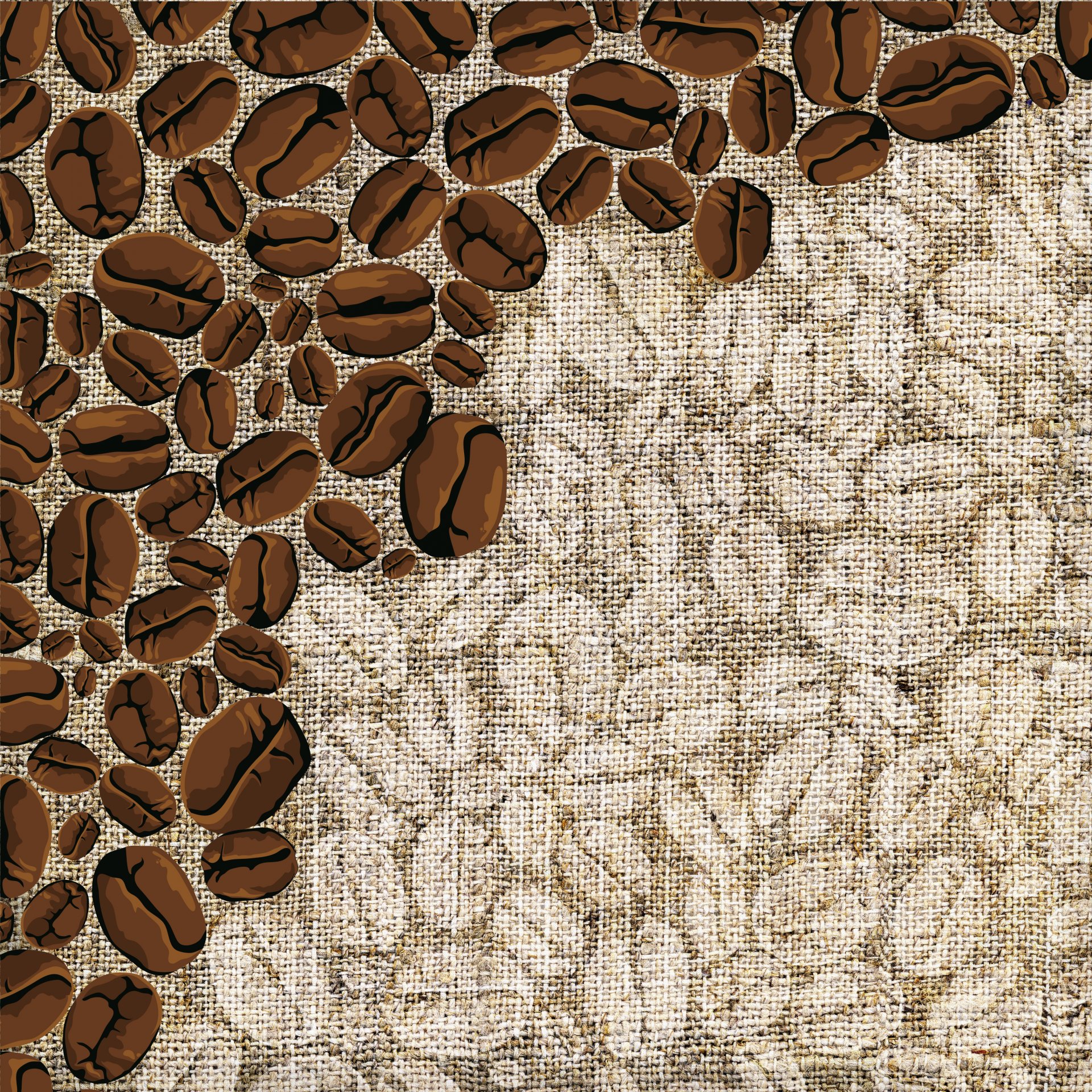 café grains tissu nattes toile de jute