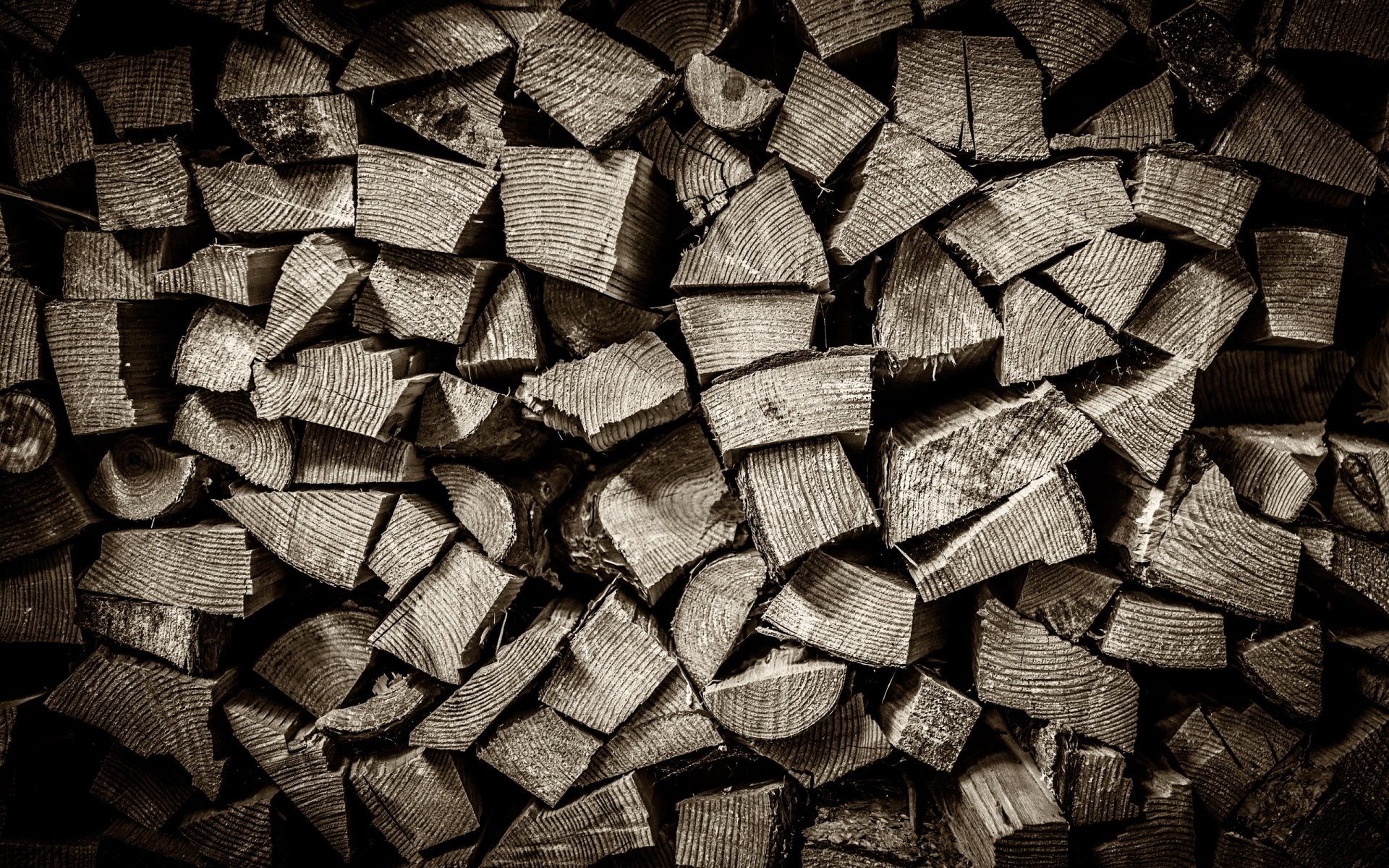 montones de leña blanco y negro madera