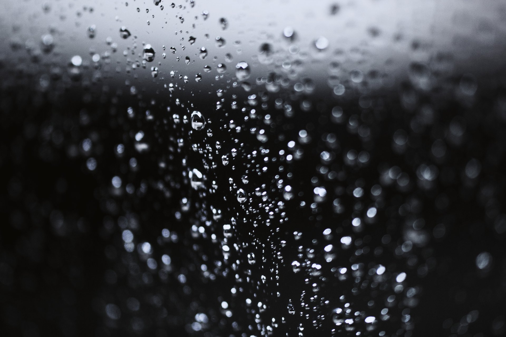 drops water wet glass surface