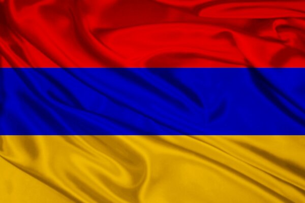 The flag of Armenia in the form of fabric