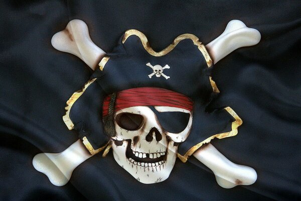 Drapeau de pirate avec l image de Joyeux Roger