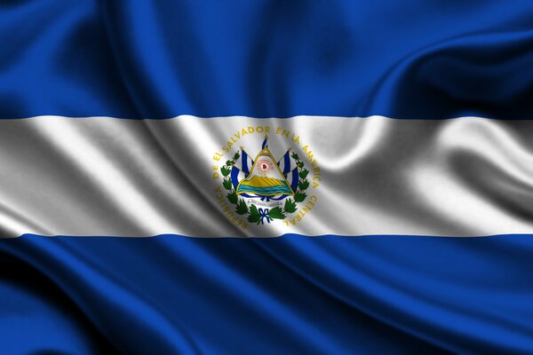 Bandera nacional de el Salvador Blanco rayas azules