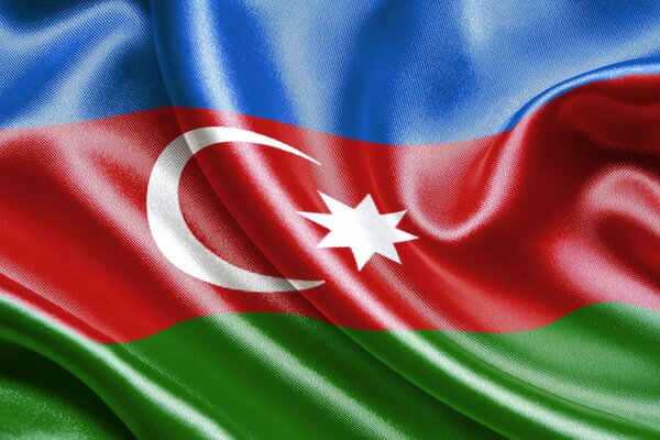 Bandera de Azerbaiyán de textura arrugada