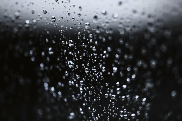 Water drops on the glass