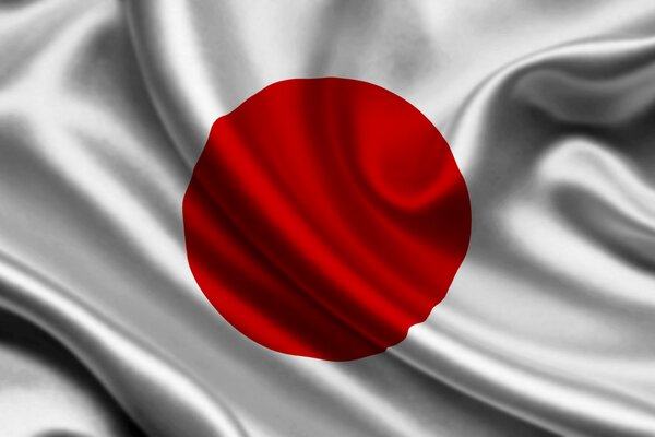 Japanese flag red sun on white background