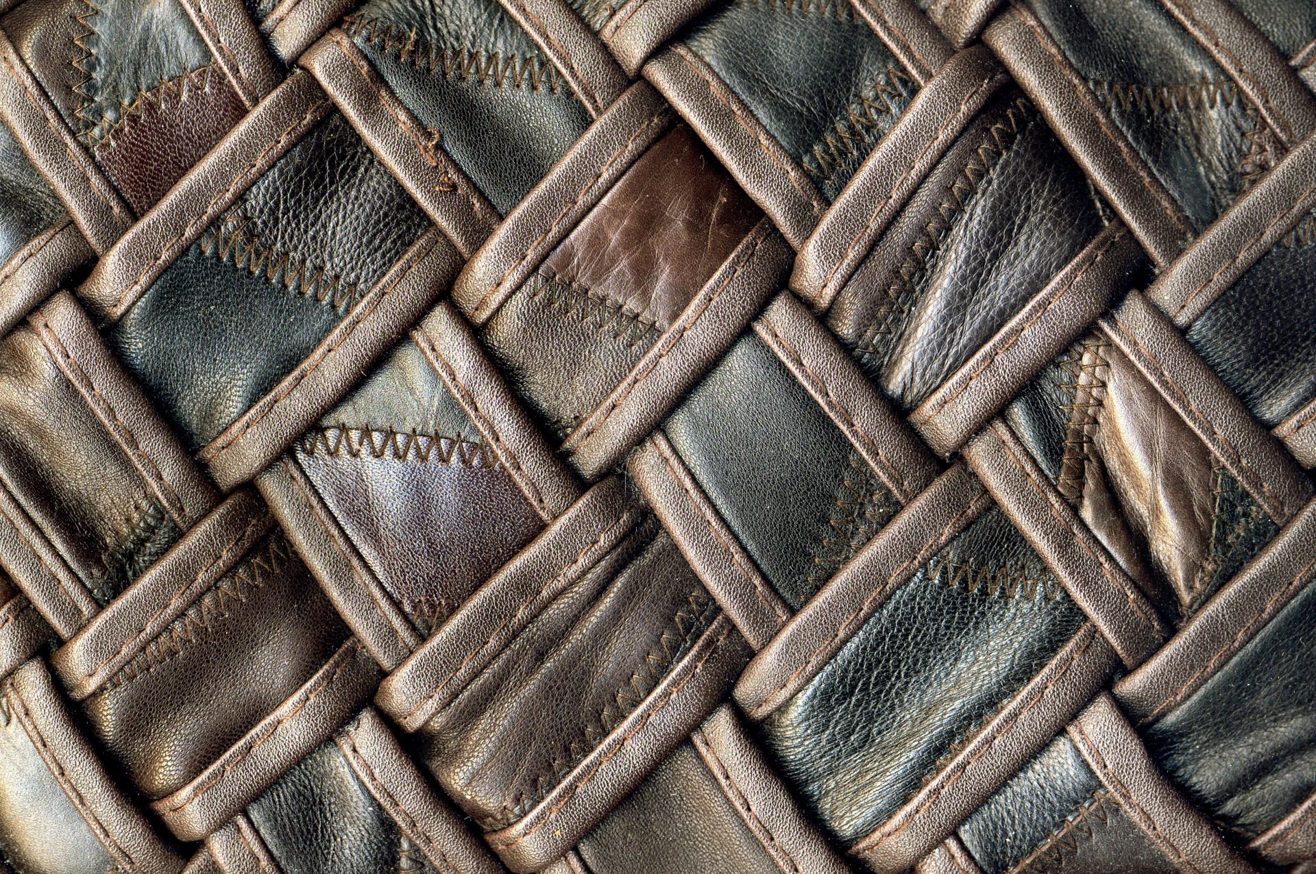 cuir marron noir fils texture