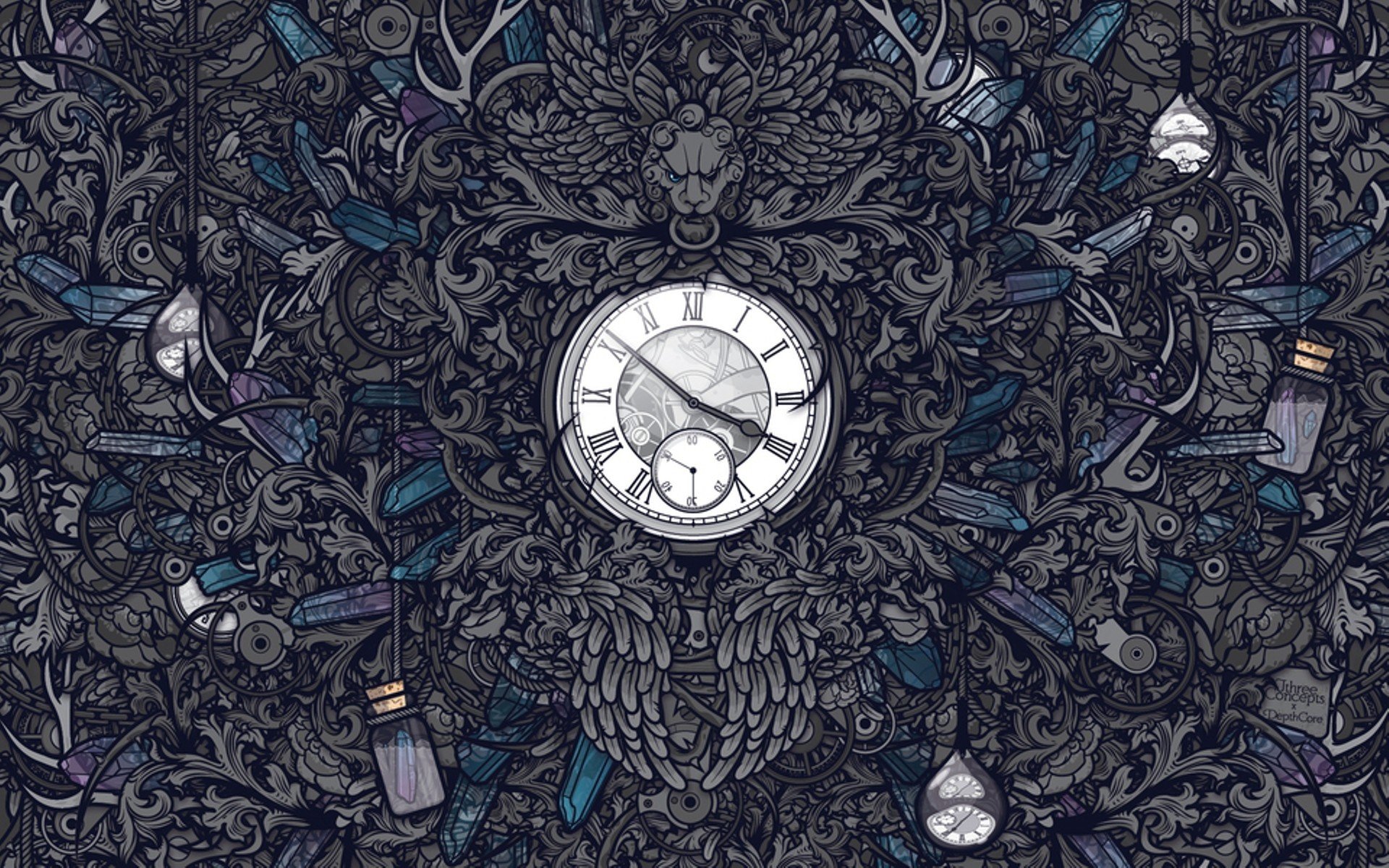 textures watches the mechanism time rope numbers grey background wallpaper