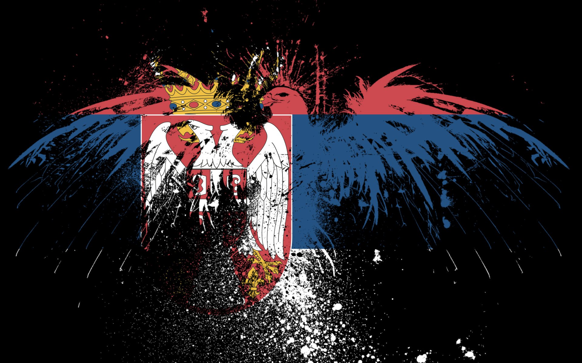 serbie srbija drapeau drapeau serbe aigle frères