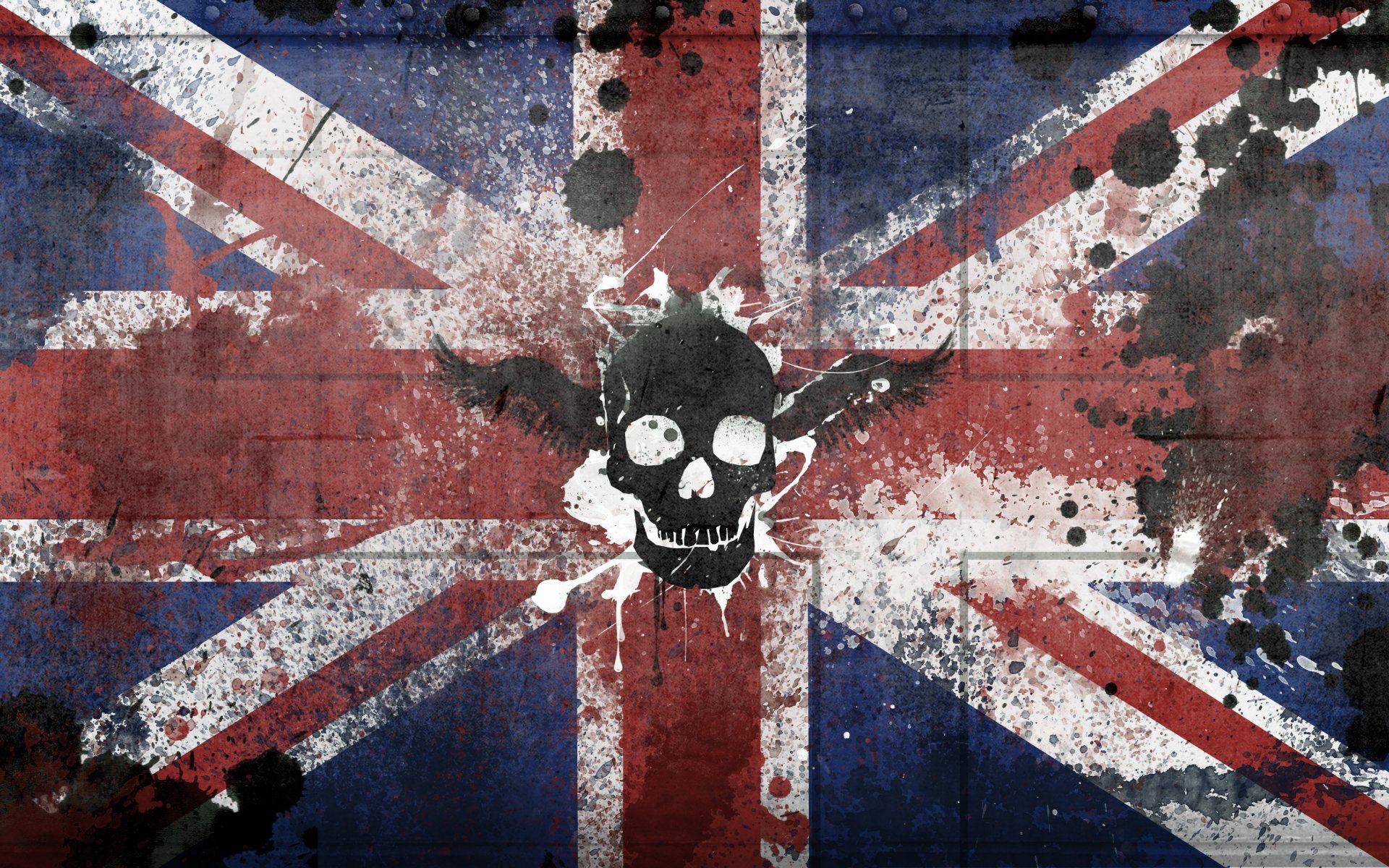 united kingdom flag skull paint