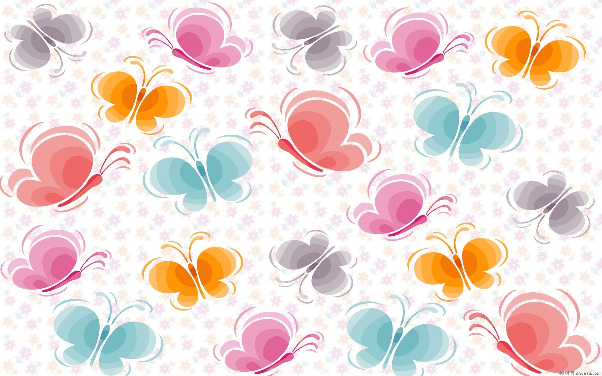 mariposas multicolor flores