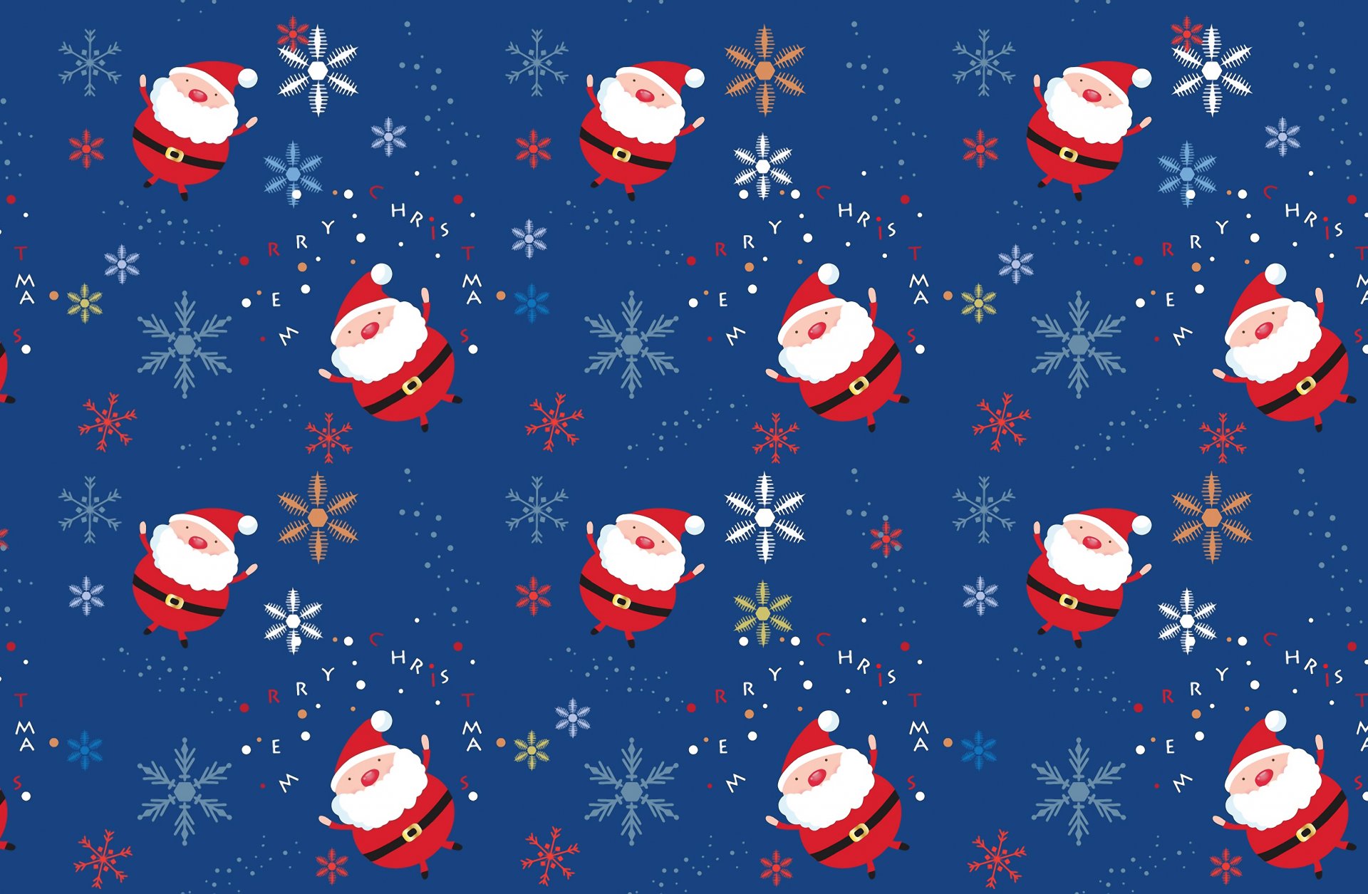 background santa many inscription snowflake