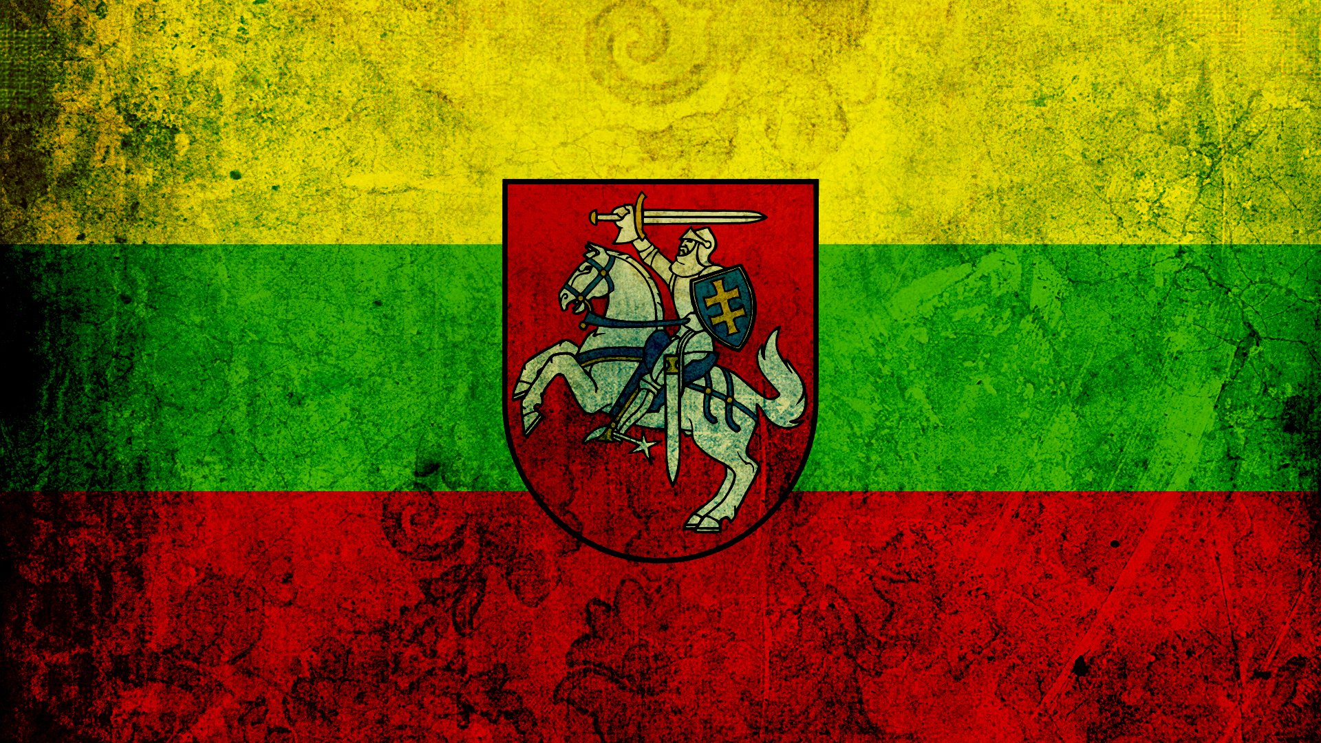 lituanie république de lituanie lietuvos respublika drapeau blason cavalier vitis