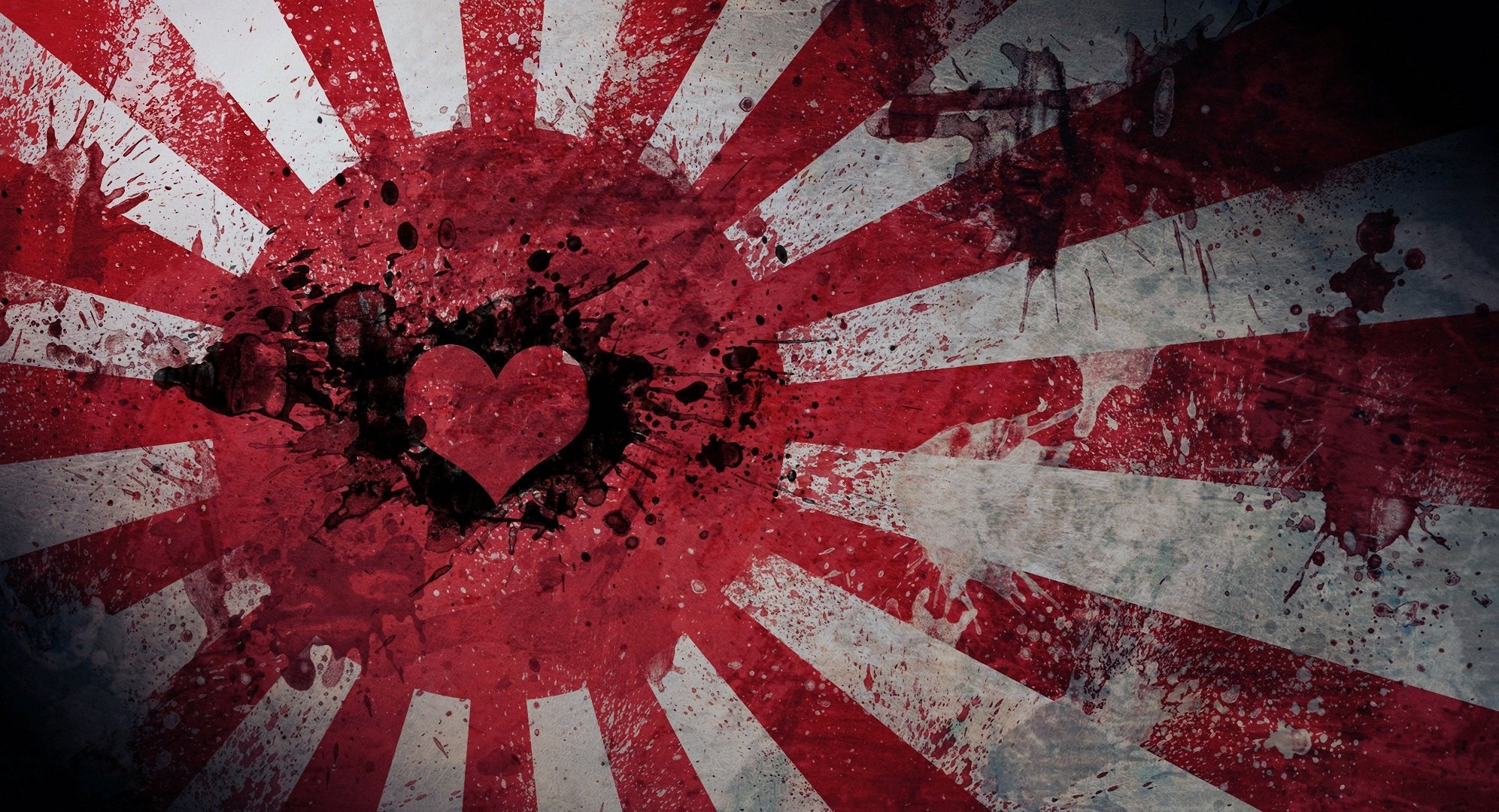 japonia miłość pieców serce flaga