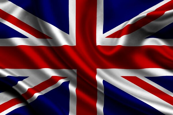 Rappresentazione grafica della bandiera britannica nel vento