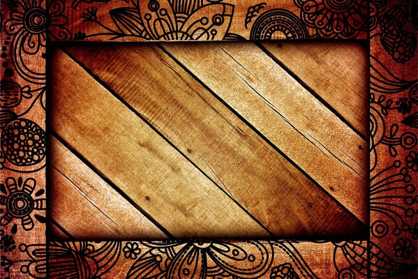 Wooden frame with a pattern
