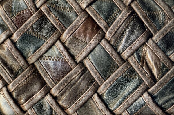 Textura de cuero marrón y negro