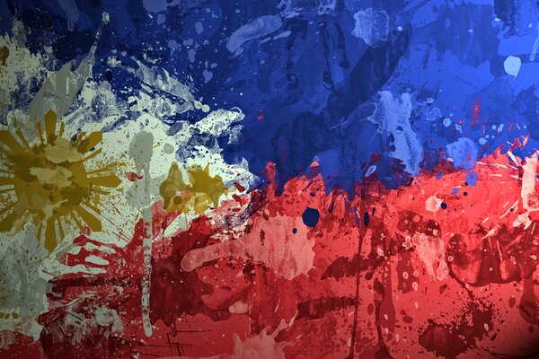 Flagge der Republik Philippinen in Farben