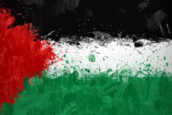 The flag of Palestine drawn by a child