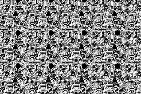 Immagine in bianco e nero con piccoli disegni