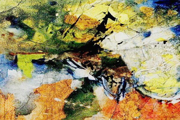 Couleurs vives, texture craquelée