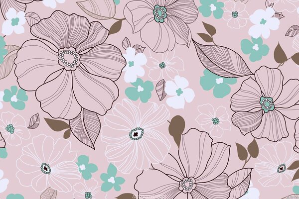 Sanfter Hintergrund der rosa Tapete mit großen Blumen