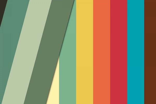 Strisce verticali multicolori su carta