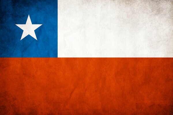 Bandera blanca y azul con estrella
