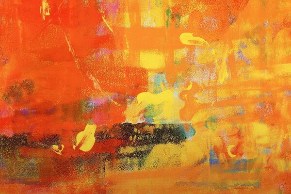 Abstraction of orange, yellow, blue, black