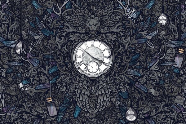 Horloge Vintage sur fond gris
