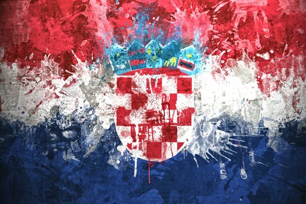 Drapeau et armoiries de la République de Croatie