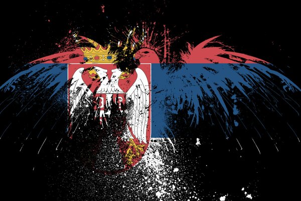 Bandera Serbia de los hermanos orla
