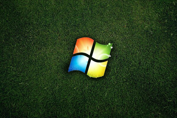 Logo on a background of green grass