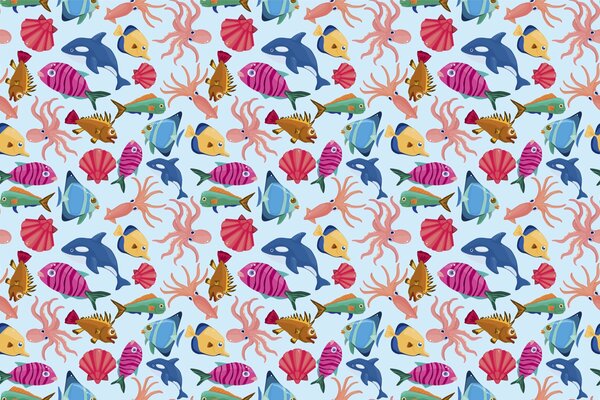 Image de petits poissons colorés
