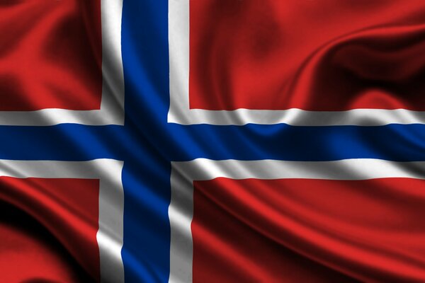 Red - blue- white flag of Norway