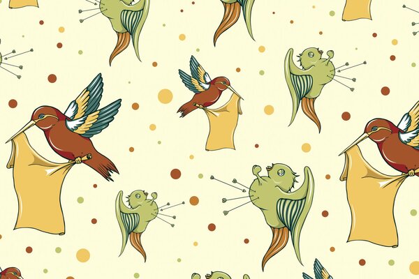 Illustrazione di piccoli uccelli disegnati a mano