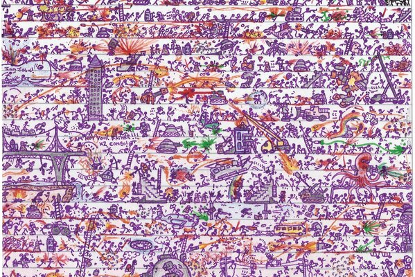 Fondo en el estilo de los garabatos de los niños