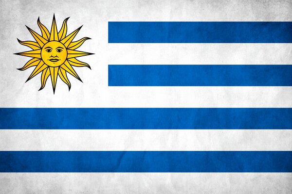 Flag of Uruguay. The sun on the flag