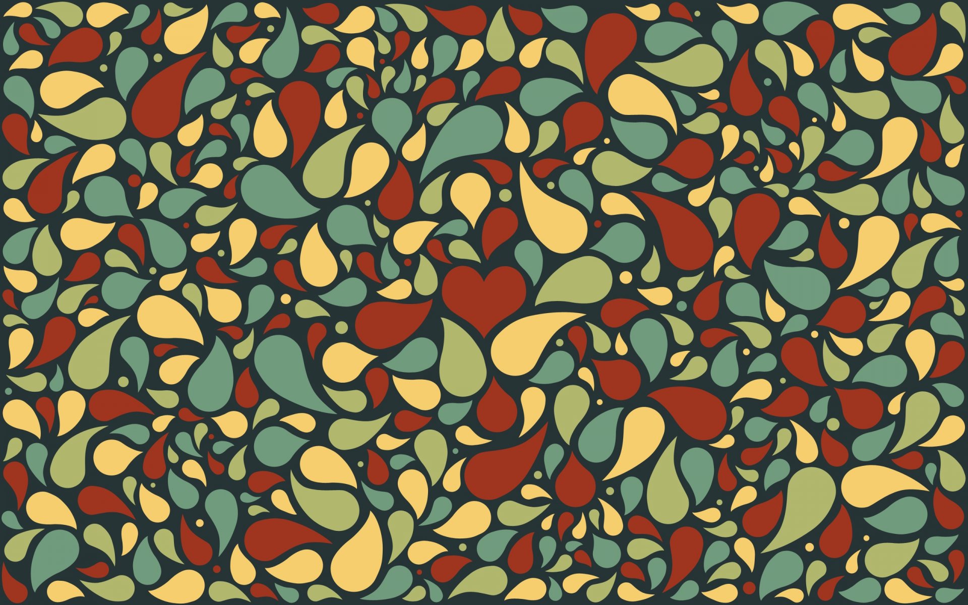 patrones colores corazón pétalos fondo oscuro