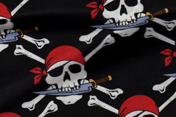 Drapeau pirate chapep avec poignard