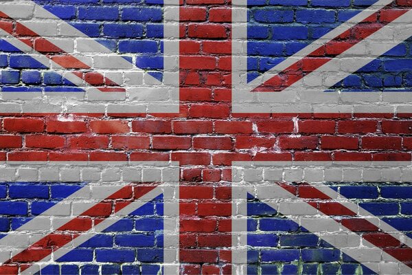 The image on the brick wall of the flag of Britain