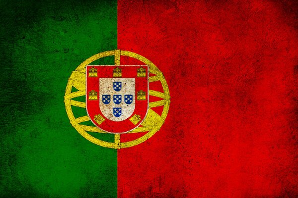 Fantastically aged flag of Portugal