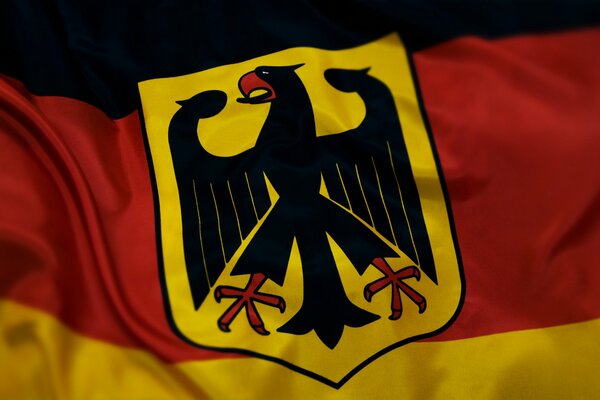 Deutschland-Flagge. Schwefelrot gelb