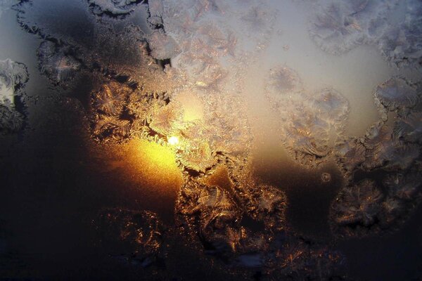 Frost auf dem Winterglas