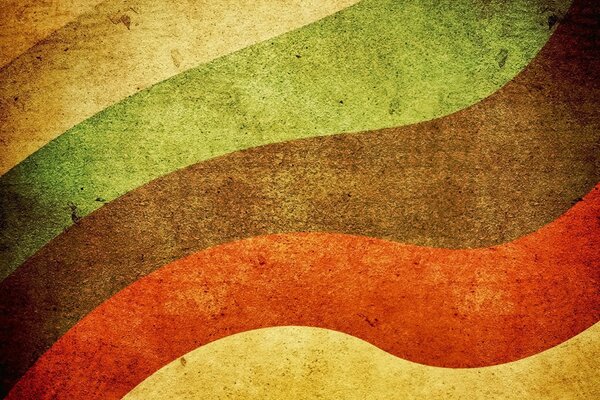 Multicolored waves in retro style