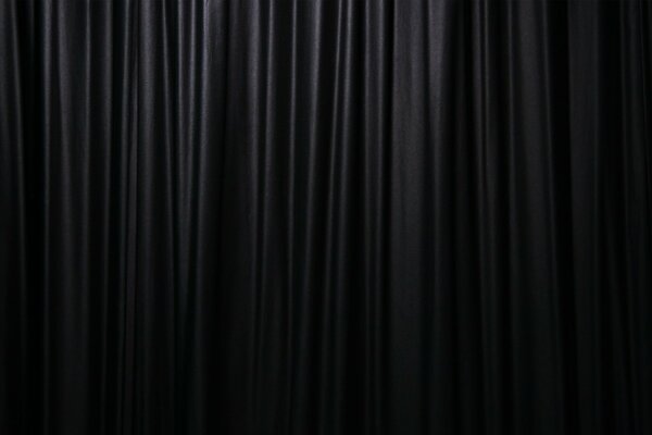 Black curtain made of smooth satin