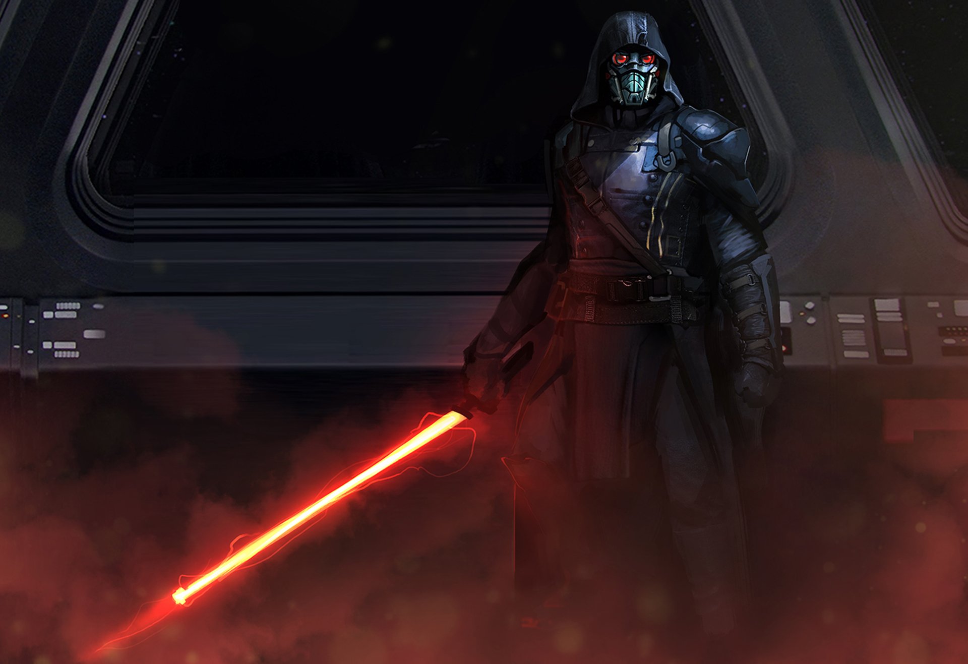 darth vader luminoso guerre stellari sith fan art