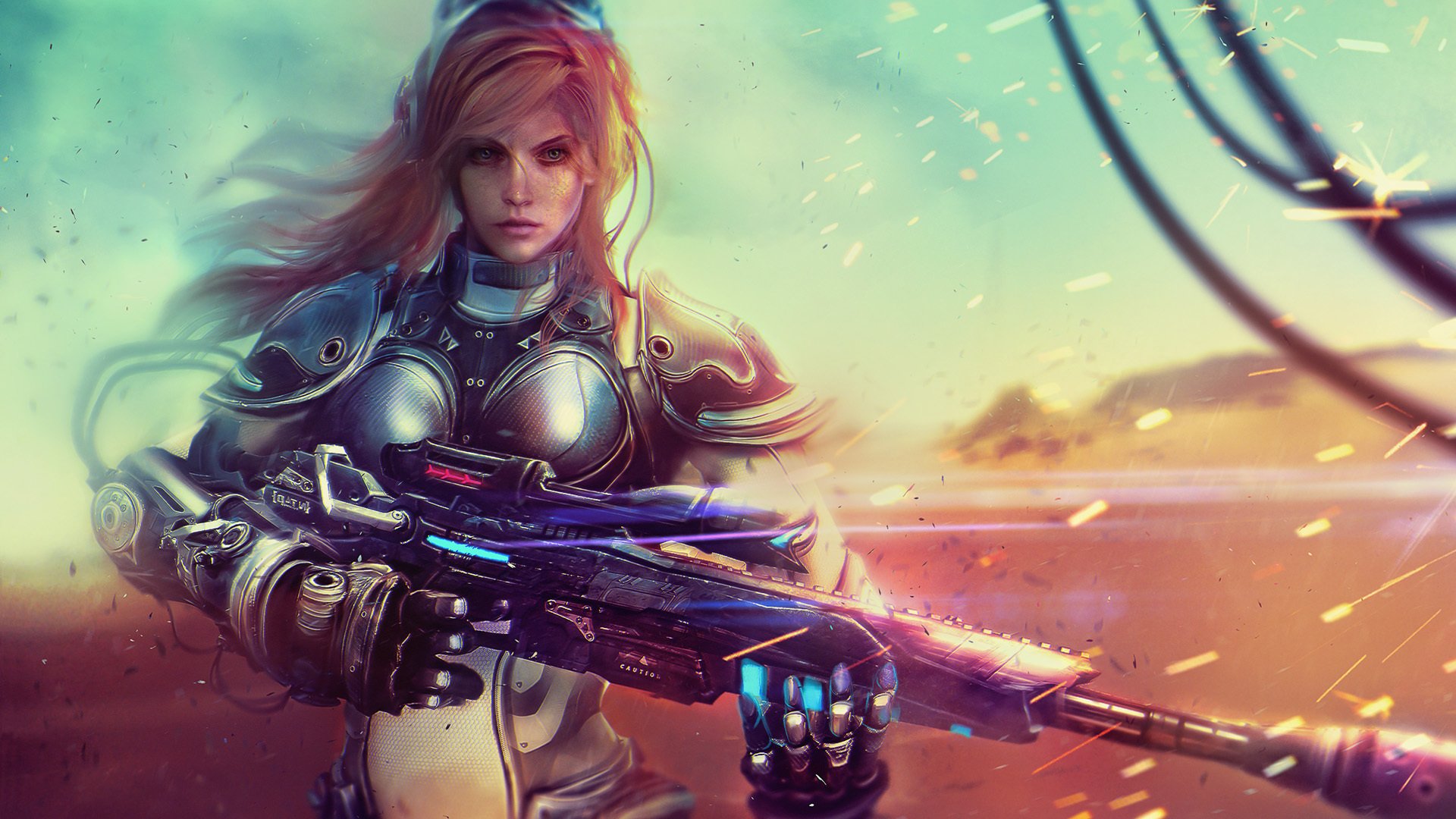 nova terra starcraft rifle de francotirador chica soldado arte rubia