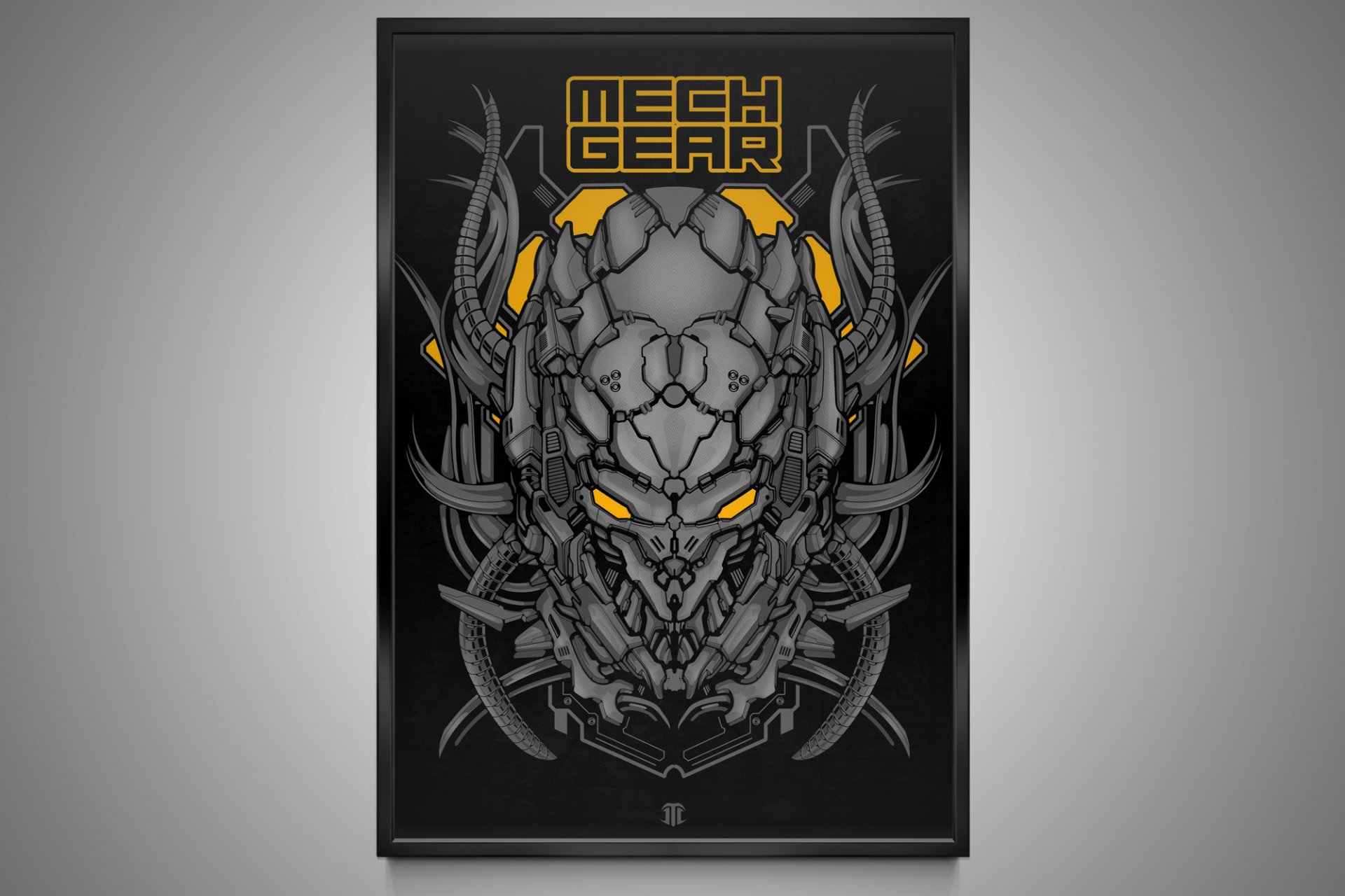 mechgear robot cyborg metal impresión dibujo impresión creativo